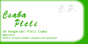 csaba pleli business card